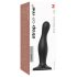 Strap-on-me Curvy M - vågig sugpropp dildo (svart)