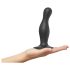 Strap-on-me Curvy M - vågig sugpropp dildo (svart)