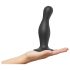 Strap-on-me Curvy L - vågig sugkopp dildo (svart)