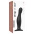 Strap-on-me Curvy L - vågig sugkopp dildo (svart)