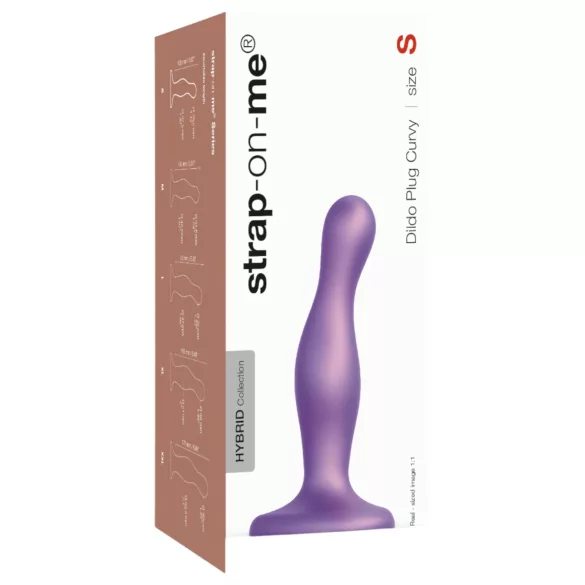 Strap-on-me Curvy S - vågig dildo med sugpropp (lila)