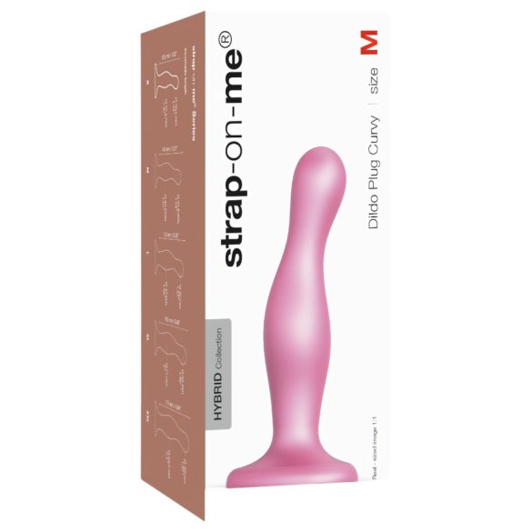 Strap-on-me Curvy M - Vågigt sugkoppsdildo (rosa)