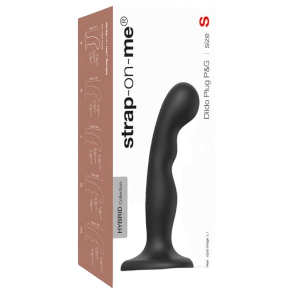 Strap-on-me P&G S - böjd dildovibrator med sugkopp (svart)