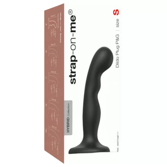 Strap-on-me - dildo med sugkopp - böjd - svart - S