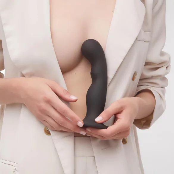 Strap-on-me - dildo med sugkopp - böjd - svart - S
