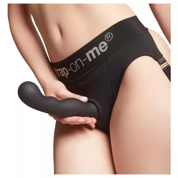 Strap-on-me - dildo med sugkopp - böjd - svart - S
