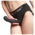 Strap-on-me - dildo med sugkopp - böjd - svart - S