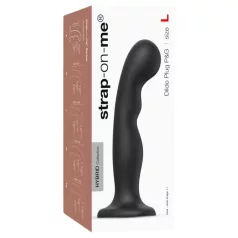 Strap-on-me - böjd dildo med sugpropp - svart - storlek L