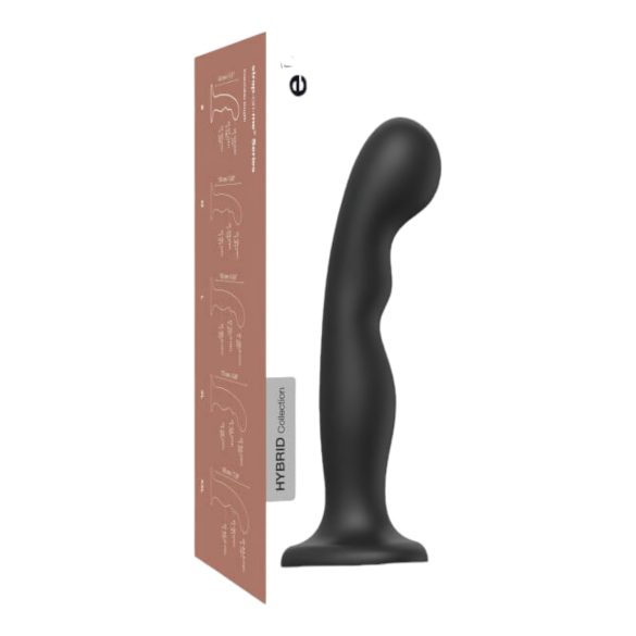 Strap-on-me P&G L - böjd, sugpropp dildo (svart)