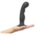 Strap-on-me P&G L - böjd, sugpropp dildo (svart)