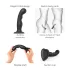 Strap-on-me - böjd dildo med sugpropp - svart - storlek L
