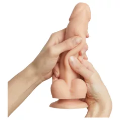 Strap-on-me S - dubbellagers dildo med sugkopp (hudfärgad)
