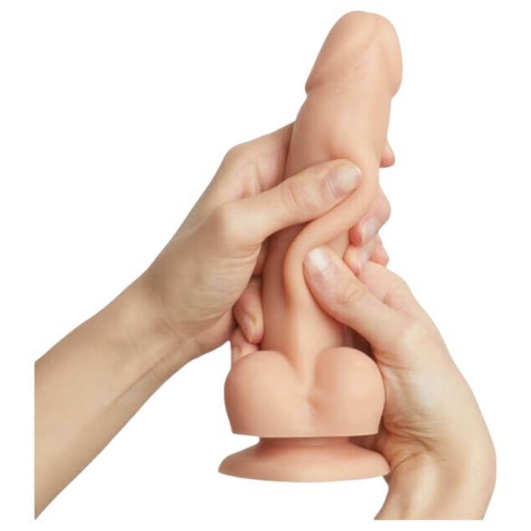 Strap-on-me S - Dubbel lager sugkoppdildo (naturlig)