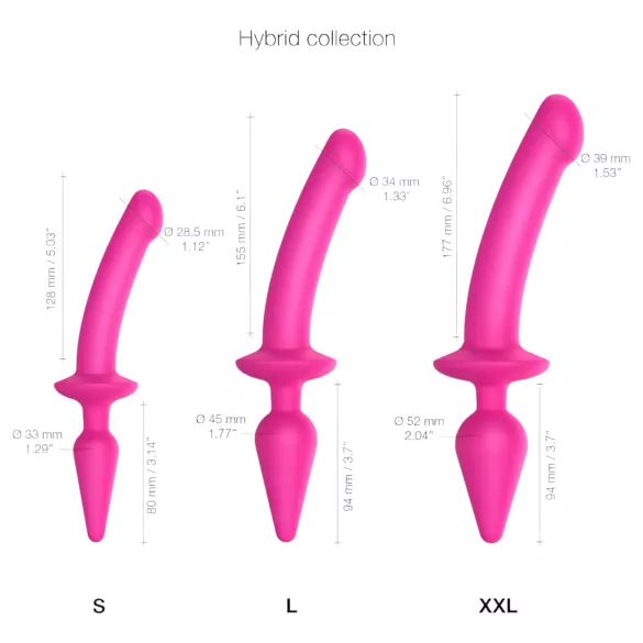 Strap-on-me Switch Semi-Realistic L - 2-i-1 dildo i silikon (rosa)