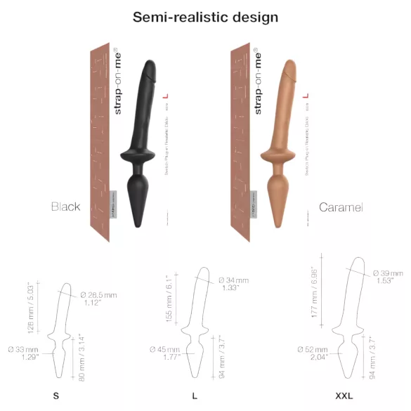 Strap-on-me Switch Realistic S - 2-i-1 silikondildo (naturell)