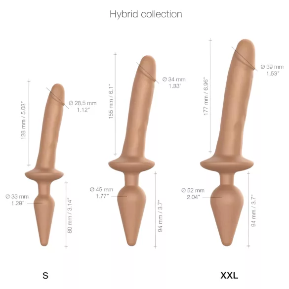 Strap-on-me Switch Realistic L - 2-i-1 silikondildo (naturfärg)