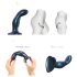 Strap-on-me Snaky M - böjd analdildo (blå)