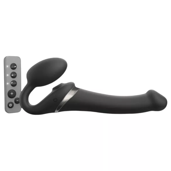 Strap-on-me - strap-on vibrator med luftvågor - svart - M