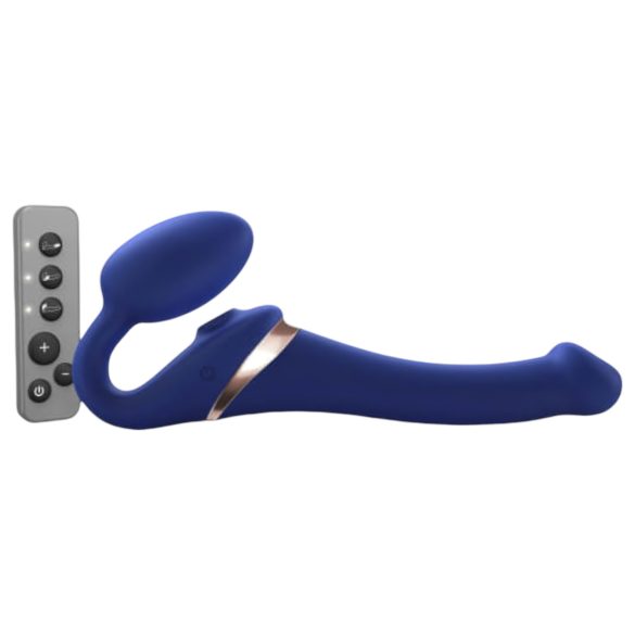 Strap-on-me S - påsättbar luftvågs-vibrator - (blå)