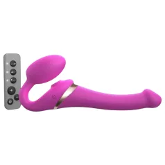 Strap-on-me - strap-on vibrator luftvågor - silikon rosa S
