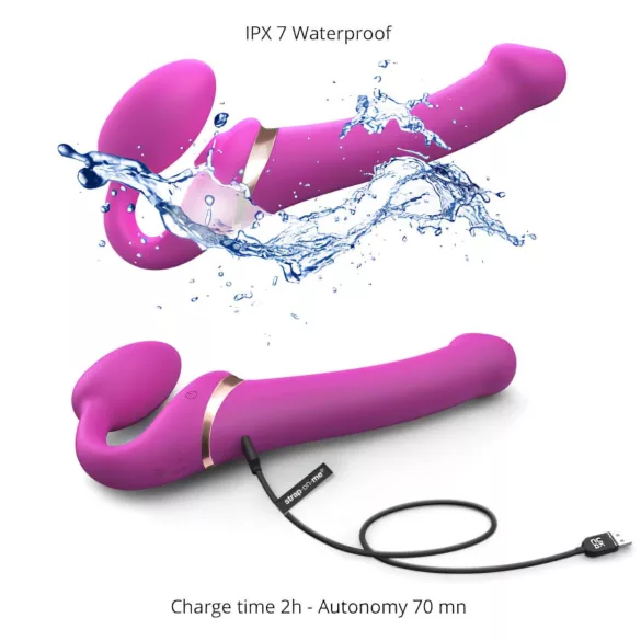 Strap-on-me M - påsättbar luftvågsvibrator (rosa)