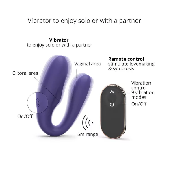 Love to Love - parvibrator med fjärrkontroll - uppladdningsbar lila