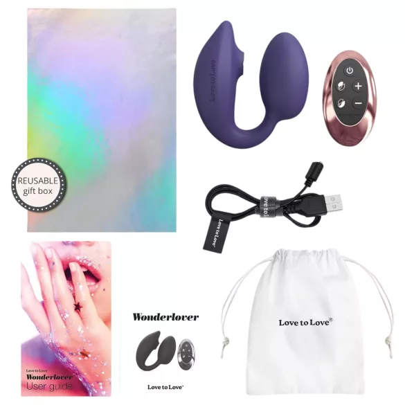 Love to Love Wonderlover - klitorisstimulator G-punkt vibrator (mörklila)