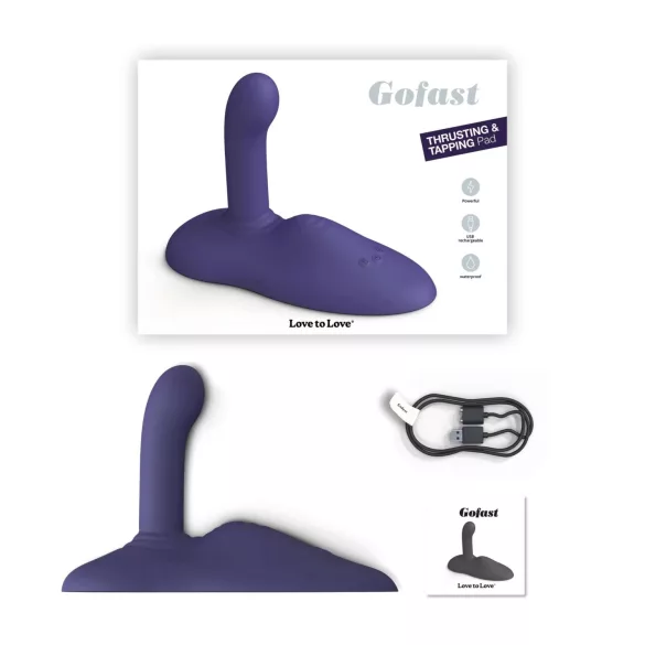 Love to Love GoFast - stötdildovibrator och klitorisstimulator med sugkopp (blå)