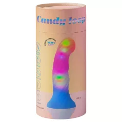   Love to Love Candy Loop - lysande LED-dildo i silikon (rosa-blå) - 16,9 cm