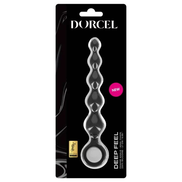 Dorcel Deep Feel - pärlformad analdildo (svart)
