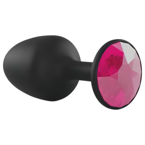 Dorcel - analplug med rosa sten - medium - svart