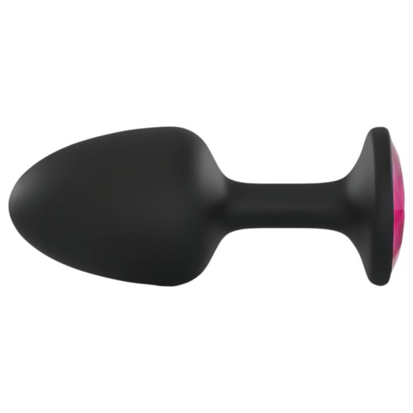 Dorcel - analplug med rosa sten - medium - svart