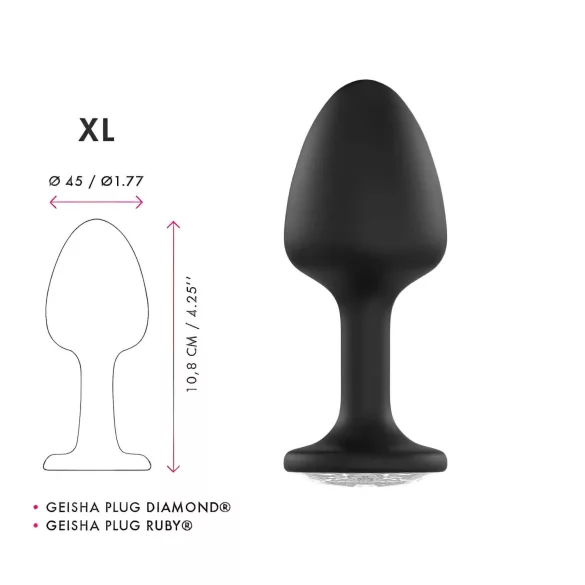 Dorcel Geisha Plug Diamond XL - Svart analplugg med vit juvel