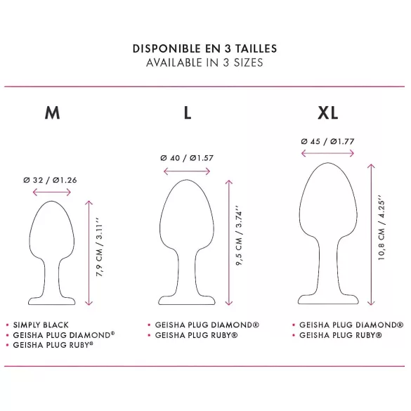 Dorcel Geisha Plug Diamond XL - Svart analplugg med vit juvel