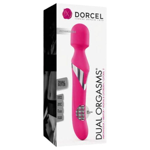 Dorcel Dubbel Njutning - uppladdningsbar 2-i-1 massagevibrator (rosa)