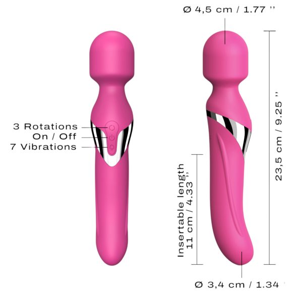 Dorcel Dual Orgasms - uppladdningsbar 2‑i‑1 massagevibrator (rosa)