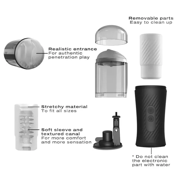 Dorcel - masturbator med thrust-funktion - uppladdningsbar - svart