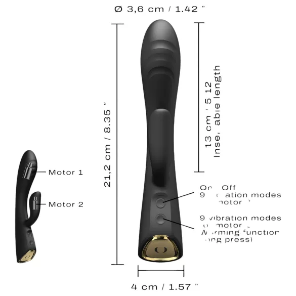 Dorcel Flexi Rabbit - Uppvärmd klitorisvibrator (svart)