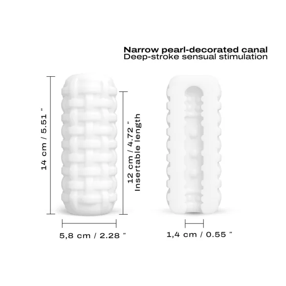 Dorcel Cup Tight - onaniprodukt för män med pärlformad kanal (vit)