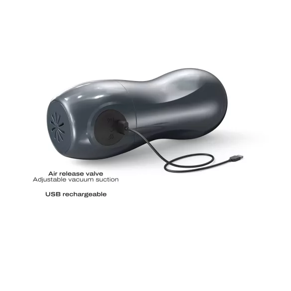 Dorcel Blowjoy Vibe - sug- och vibrerande uppladdningsbar masturbator (grå)