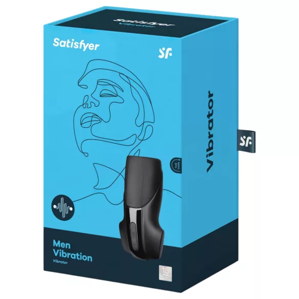 Satisfyer Men Vibration - penismassager med vibration - laddningsbar - svart