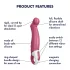 Satisfyer Petting Hippo - uppladdningsbar, vattentät vibrator (rosa)