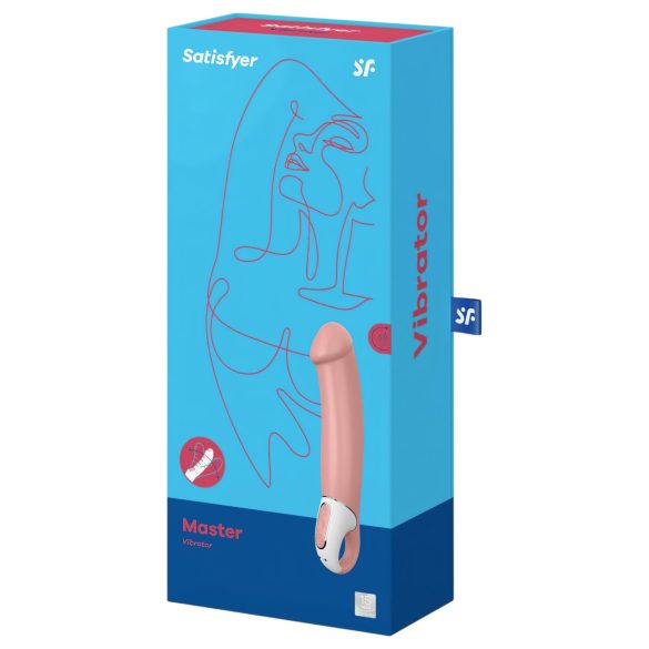 Satisfyer Master - vibrator för män - vattentät uppladdningsbar - beige