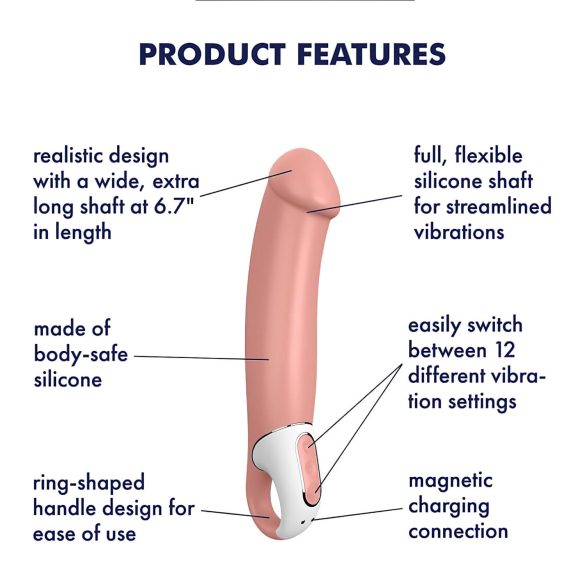 Satisfyer Master - vibrator för män - vattentät uppladdningsbar - beige
