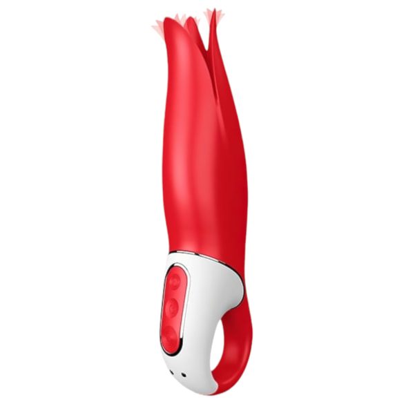 Satisfyer Power Flower - vibrator med batteri - vattentät - röd