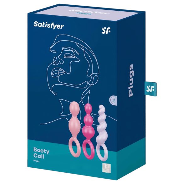 Satisfyer Booty Call - analpluggsset - 3 delar - färgglada