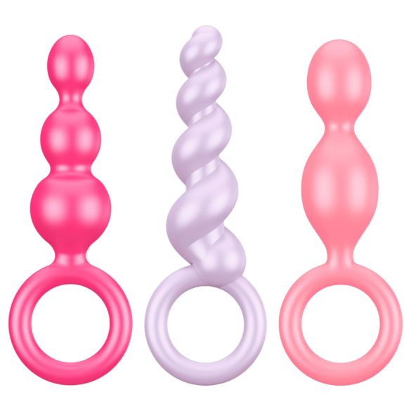 Satisfyer Booty Call - analpluggsset - 3 delar - färgglada