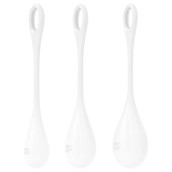 Satisfyer Yoni Power 1 - Geishakulor Set, Vit (3 delar)