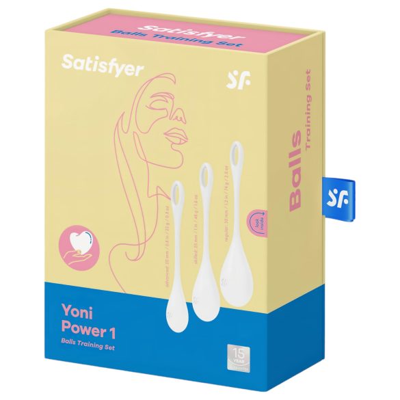 Satisfyer Yoni Power 1 - geishakulor set - vit - 3 delar