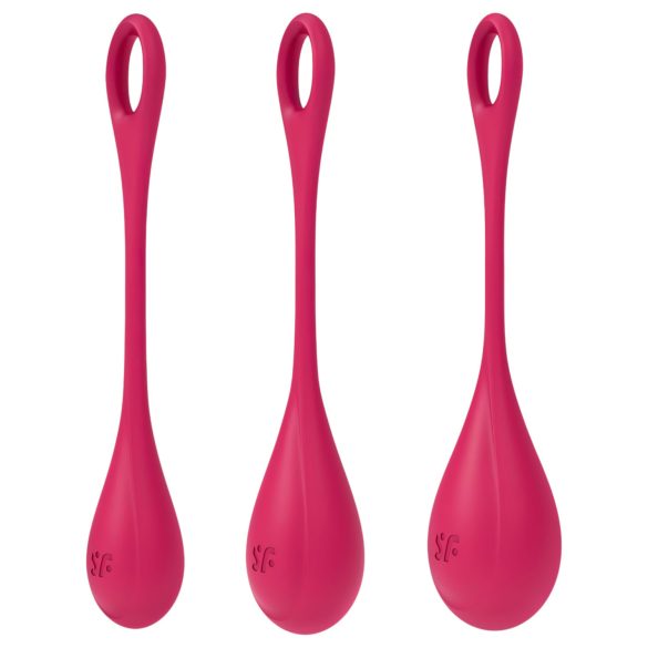 Satisfyer Yoni Power 1 - Geishakulor Set - Röd (3 delar)
